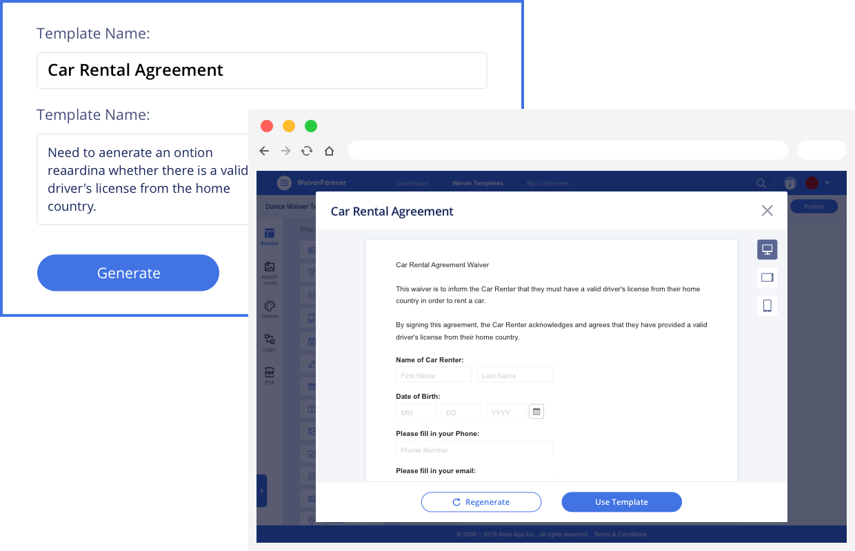 Create a waiver from a short description.